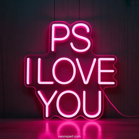 PS I Love You Neon Light Decor - NeonXpertSmallWhite