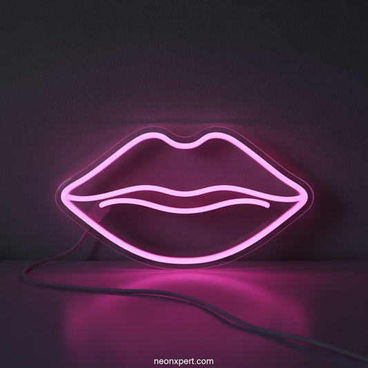 Pucker Up Lips Light LED Neon Sign Decor - NeonXpertSmallWhite
