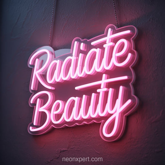 Radiate Beauty | Neon Light for Hair Salon Chic Ambiance - NeonXpertSmallWhite