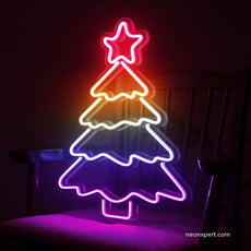 Rainbow Christmas Tree Neon Sign - NeonXpert12 in