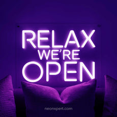 Relax We're Open Neon Sign for Cannabis Dispensaries - NeonXpert10 x 8 in (USB)Hot Pink