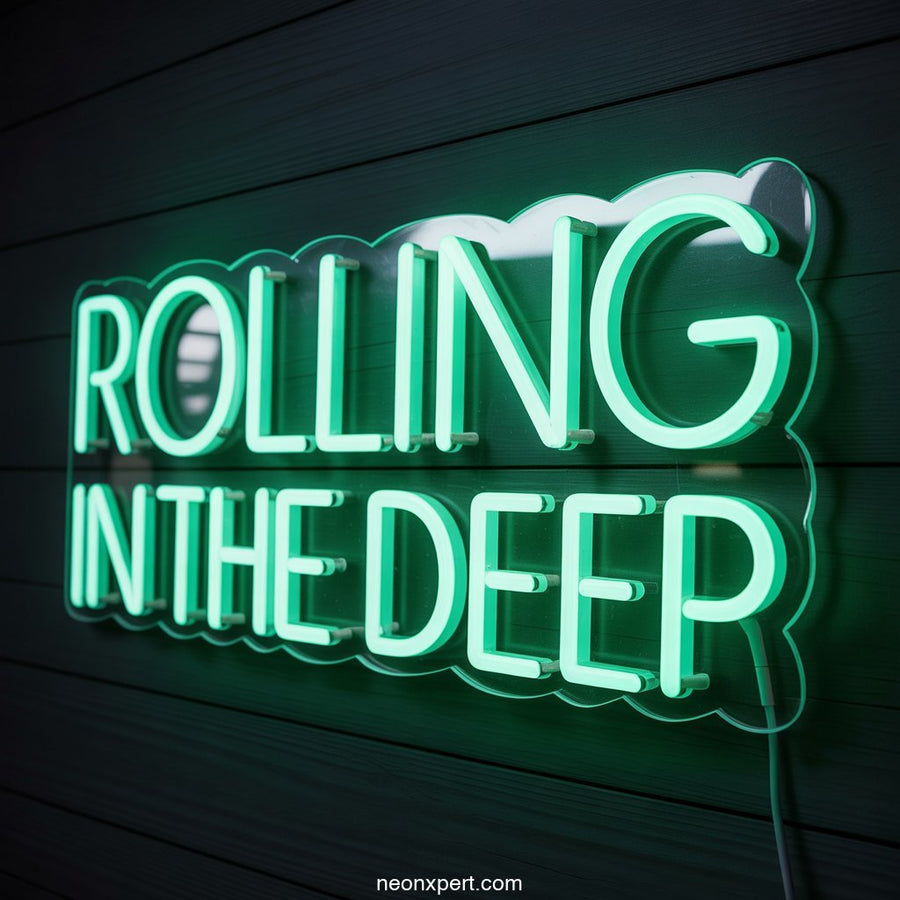 Rolling in the Deep weed glowing light - NeonXpertSmallWhite