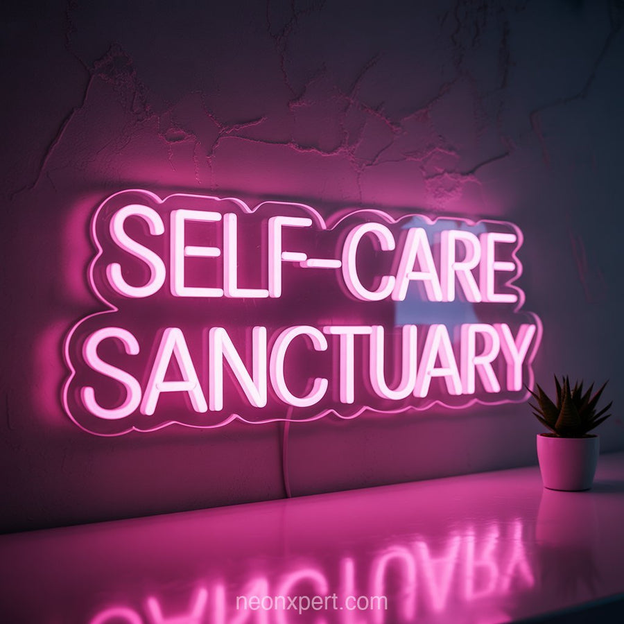 Self - Care Sanctuary | Beauty Neon Light for Hair Salon Decor - NeonXpertSmallWhite