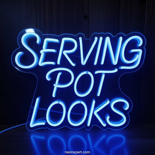 Serving Pot Looks weed neon sign light decor - NeonXpertSmallWhite