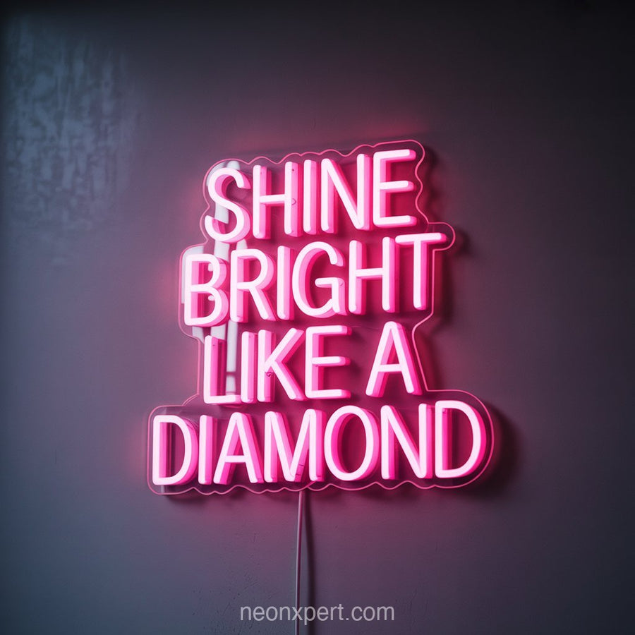 Shine Bright Like a Diamond | Empowering Neon Light for Salon Spaces Decor - NeonXpertSmallWhite