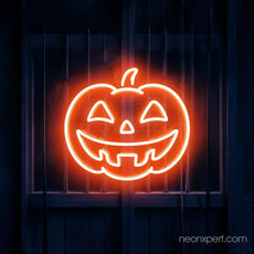 Simple Jack - O - Lantern Pumpkin LED Neon Sign | Halloween Home Decor - NeonXpert