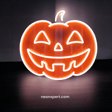 Simple Jack - O - Lantern Pumpkin LED Neon Sign | Halloween Home Decor - NeonXpert