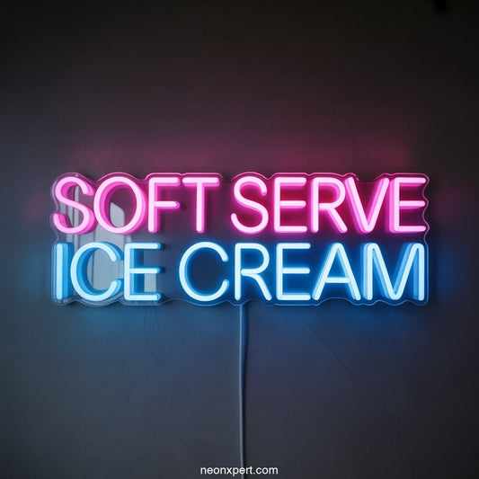 Soft Serve Ice Cream Neon Sign for Restaurants - NeonXpertSmallWhite