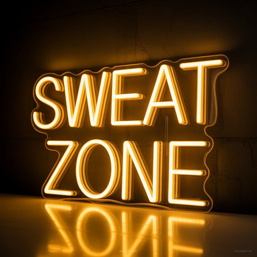 Sweat Zone Neon Light Gym Decor - NeonXpertSmallWhite