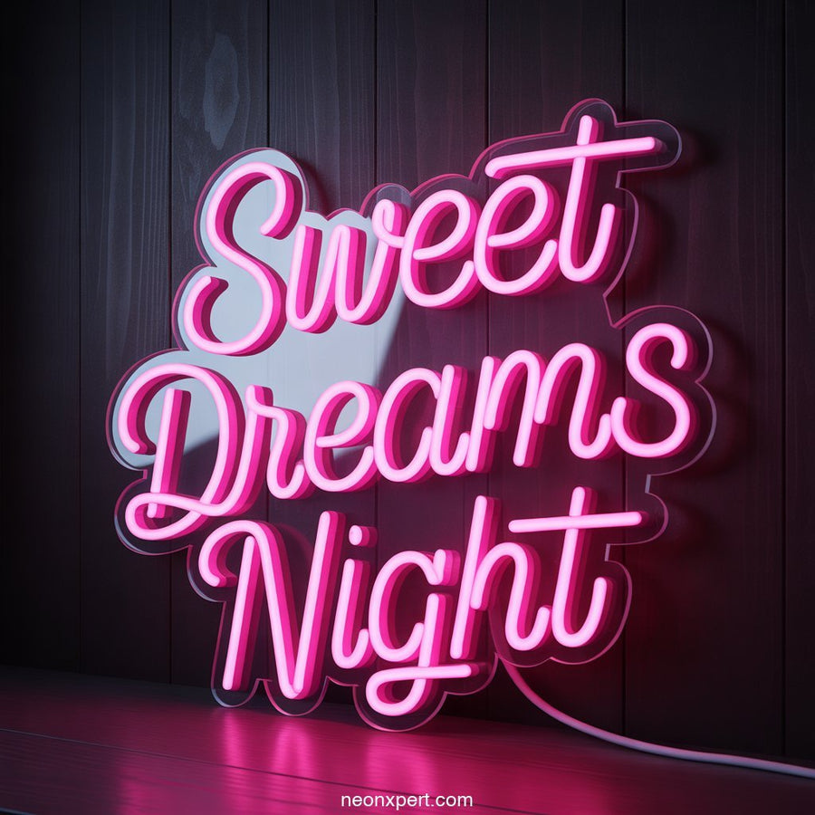 Sweet Dreams Night Neon Sign Decor - NeonXpertSmallWhite