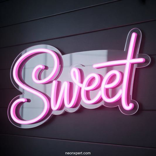 Sweet Neon Sign for Restaurant Decor - NeonXpertSmallWhite