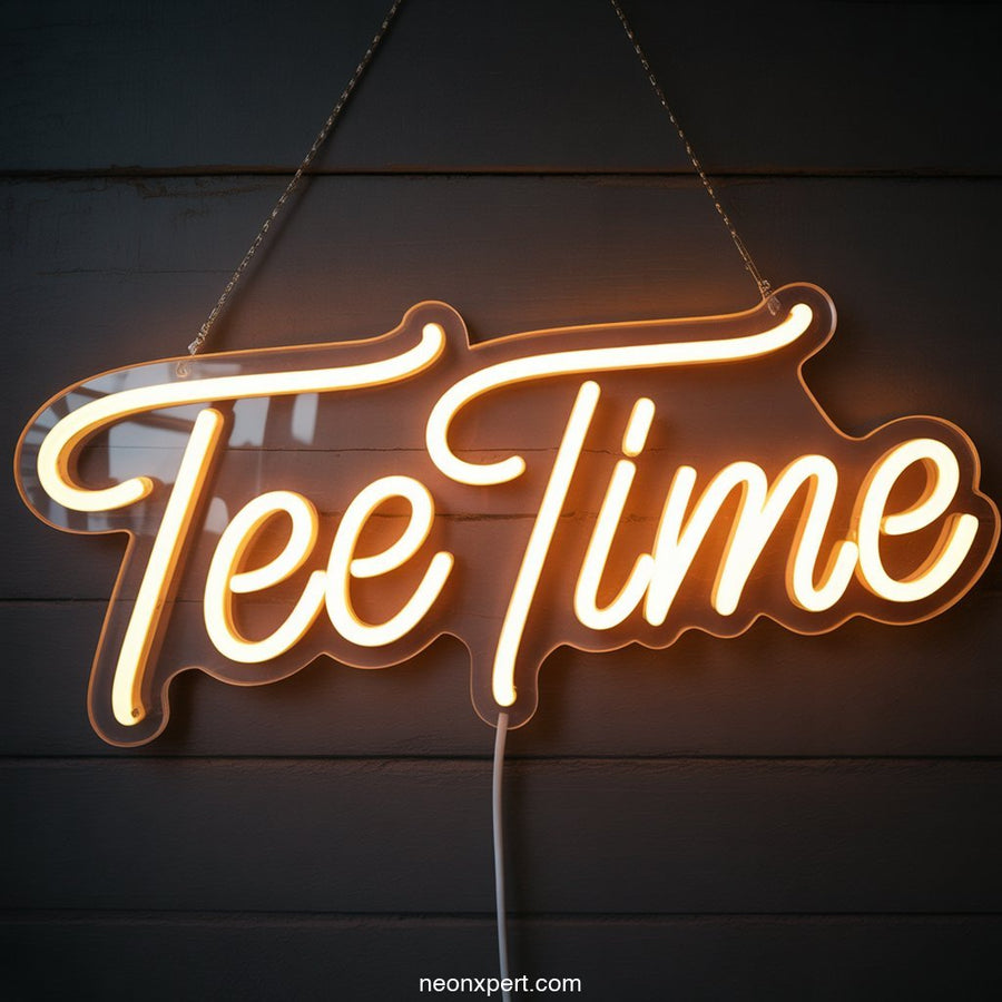 Tee Time Neon Sign Wall Art - NeonXpertSmallWhite