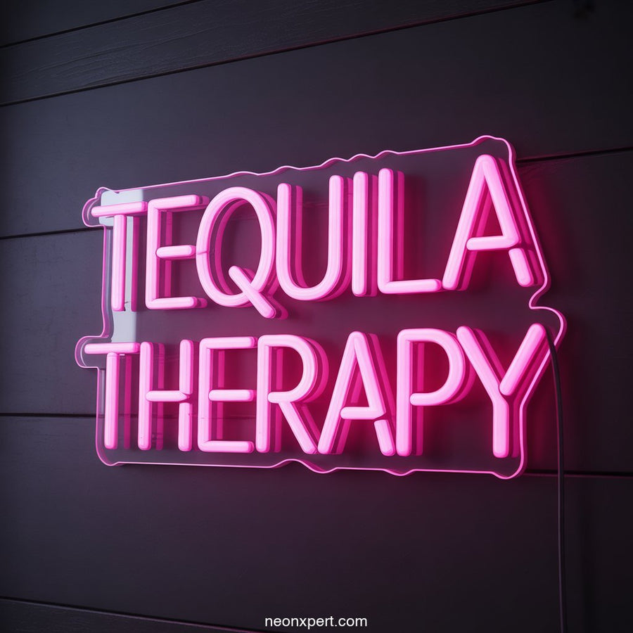 Tequila Therapy Neon Sign Bar Display - NeonXpertSmallWhite