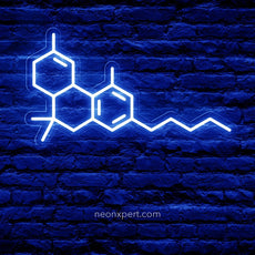 THC Molecule Neon Sign | Unique Weed Smoker Gift - NeonXpert12 x 8 in (USB)Blue