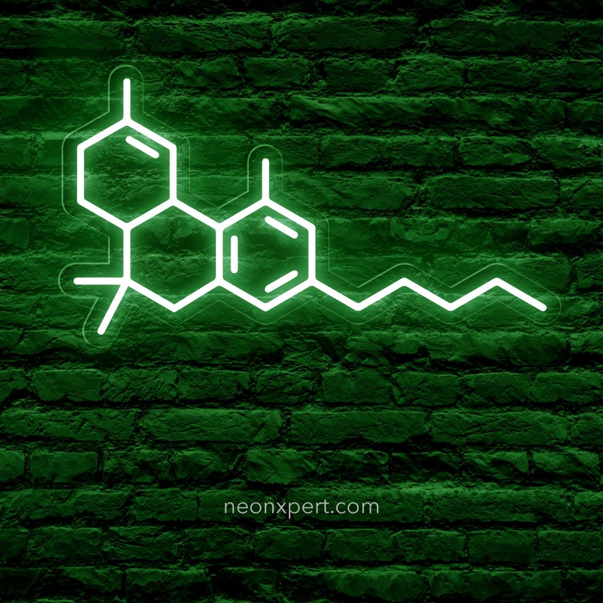 THC Molecule Neon Sign | Unique Weed Smoker Gift - NeonXpert12 x 8 in (USB)Green