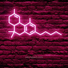 THC Molecule Neon Sign | Unique Weed Smoker Gift - NeonXpert12 x 8 in (USB)Hot Pink