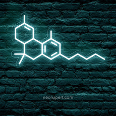 THC Molecule Neon Sign | Unique Weed Smoker Gift - NeonXpert12 x 8 in (USB)Ice Blue