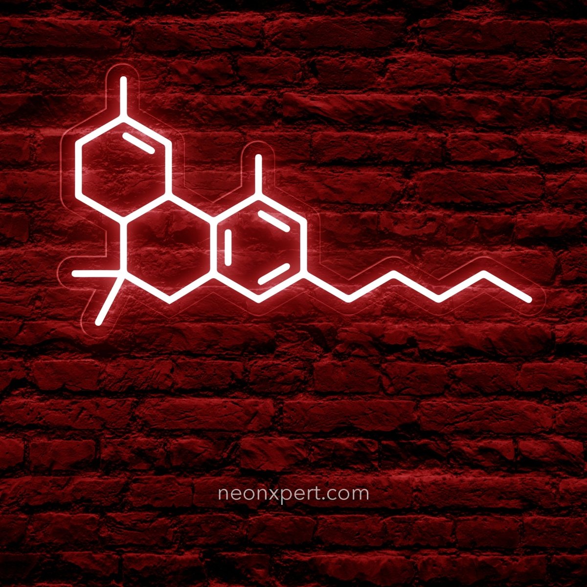 THC Molecule Neon Sign | Unique Weed Smoker Gift - NeonXpert12 x 8 in (USB)Red