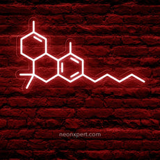 THC Molecule Neon Sign | Unique Weed Smoker Gift - NeonXpert12 x 8 in (USB)Red