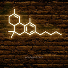 THC Molecule Neon Sign | Unique Weed Smoker Gift - NeonXpert12 x 8 in (USB)Warm White