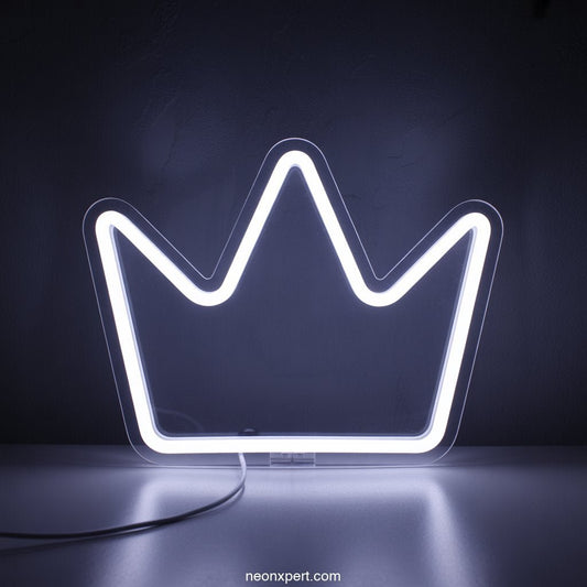 The Crown Neon Sign LED Neon Light Decor - NeonXpertSmallWhite