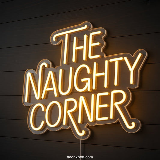 The Naughty Corner Neon Sign Decor - NeonXpertSmallWhite