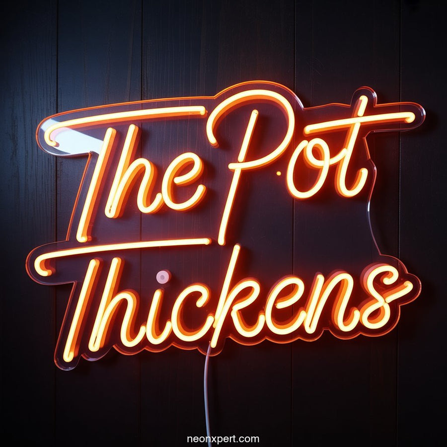 The Pot Thickens Weed Neon Light - NeonXpertSmallWhite