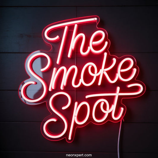 The Smoke Spot weed neon sign glowing light - NeonXpertSmallWhite
