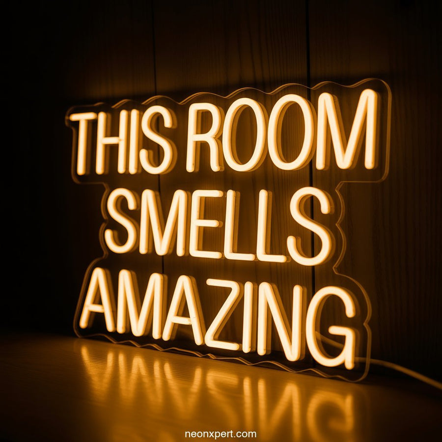 This Room Smells Amazing weed neon sign - NeonXpertSmallWhite