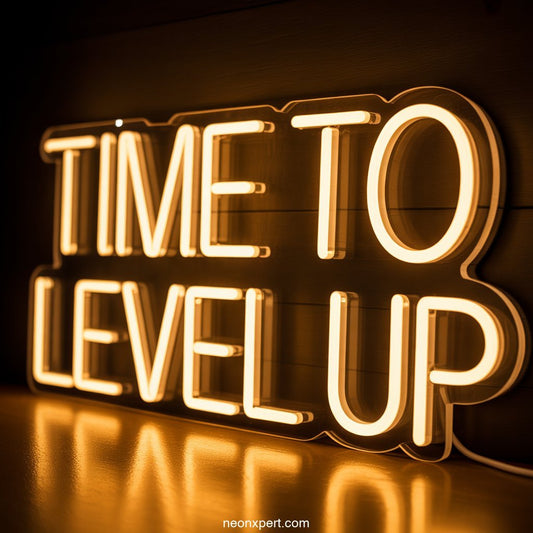 Time to Level Up Neon Light Home Decor - NeonXpertSmallWhite