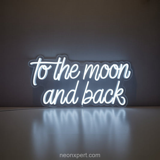 To the Moon and Back | Romantic Wedding Neon Sign - NeonXpertSmallWhite