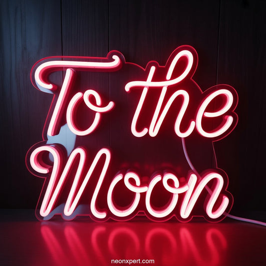 To The Moon Neon Sign Decor - NeonXpertSmallWhite