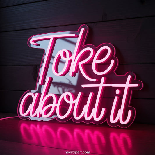 Toke About It weed neon sign glowing light - NeonXpertSmallWhite