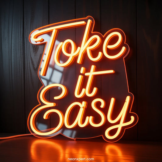 Toke It Easy weed neon sign light - NeonXpertSmallWhite