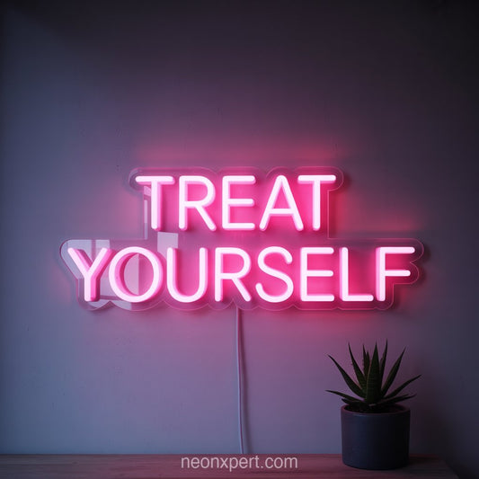 Treat Yourself | Beauty & Hair Salon Neon Light Wall Art - NeonXpertSmallWhite