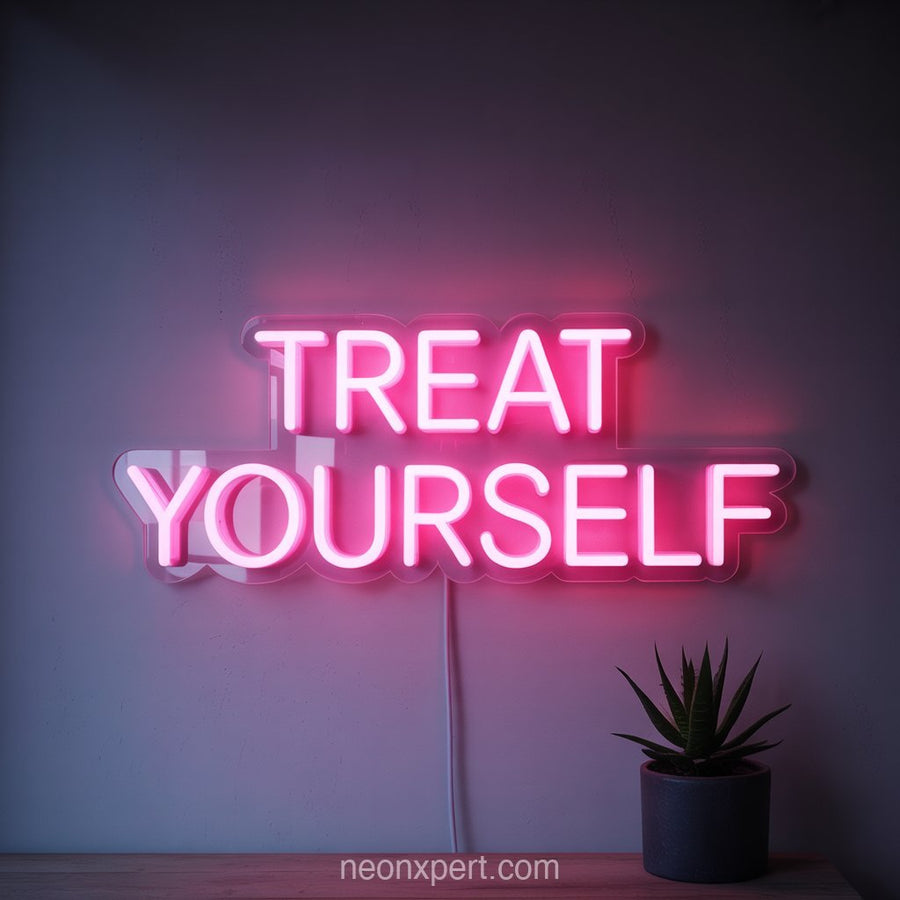 Treat Yourself | Beauty & Hair Salon Neon Light Wall Art - NeonXpertSmallWhite