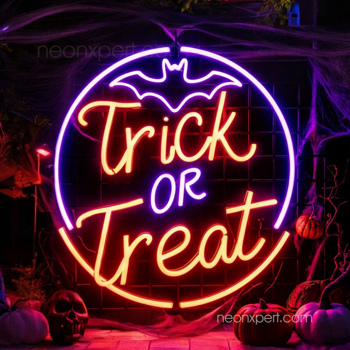 Trick or Treat Light Up Sign | Halloween Party Decoration - NeonXpert