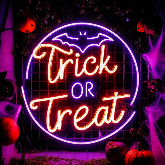 Trick or Treat Light Up Sign | Halloween Party Decoration - NeonXpert