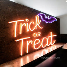 Trick or Treat Neon Sign | Halloween Bat Decor Light - NeonXpert