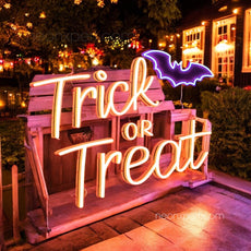 Trick or Treat Neon Sign | Halloween Bat Decor Light - NeonXpert