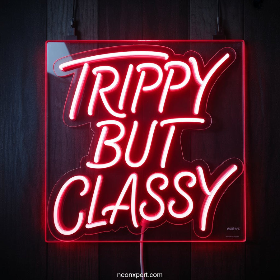 Trippy But Classy Weed Neon Sign Decor - NeonXpertSmallWhite