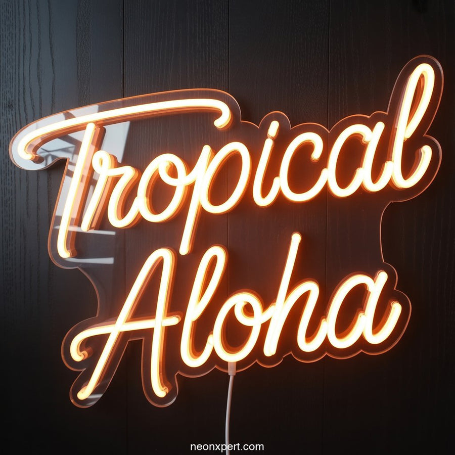 Tropical Aloha Neon Sign Decor - NeonXpertSmallWhite