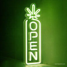 Vertical Neon Open Sign for Dispensary - NeonXpert12 x 4 inGreen