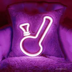 Weed Bong Neon Sign LED Light - NeonXpert6 x 6 in (USB)Hot Pink