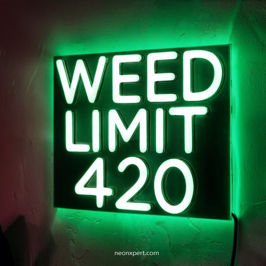 Weed Limit 420 Neon Sign - Cannabis LED Light Decor - NeonXpert10 x 10 inWarm White