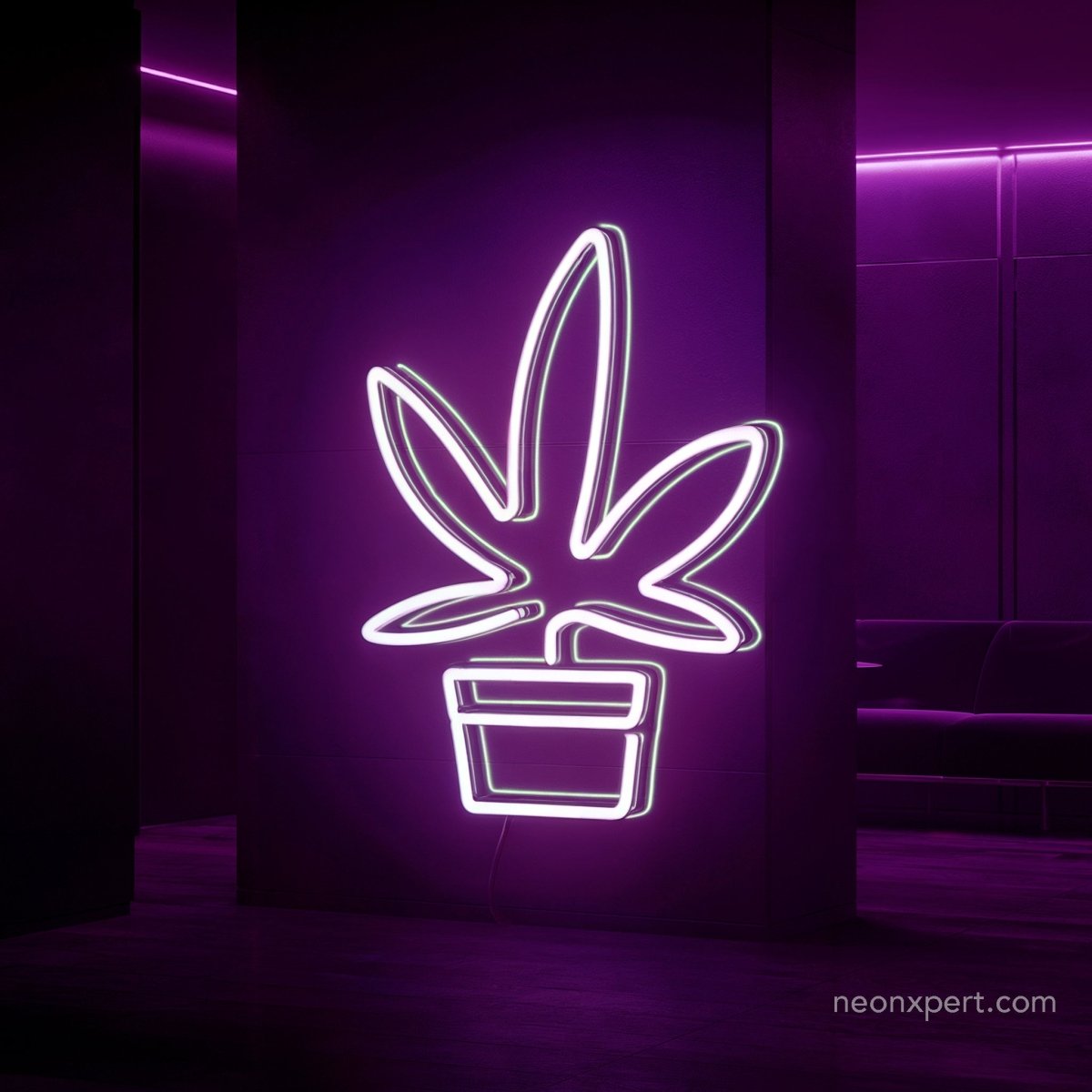 Weed Pot LED Neon Sign | Smoking Room Wall Decor - NeonXpert8 x 12 inGreen