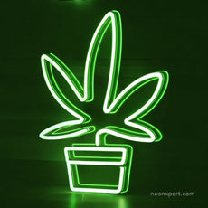 Weed Pot LED Neon Sign | Smoking Room Wall Decor - NeonXpert8 x 12 inGreen