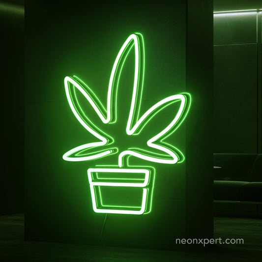 Weed Pot LED Neon Sign | Smoking Room Wall Decor - NeonXpert8 x 12 inGreen