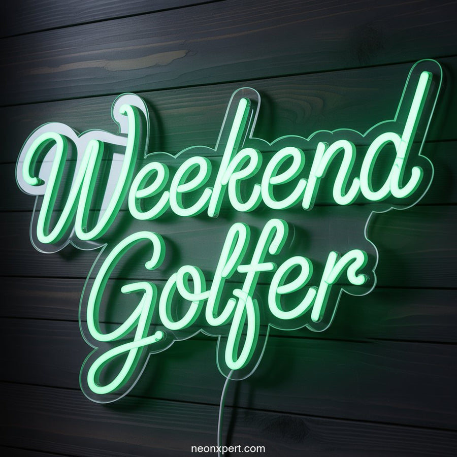 ** Weekend Golfer Neon Sign Wall Art - NeonXpertSmallWhite