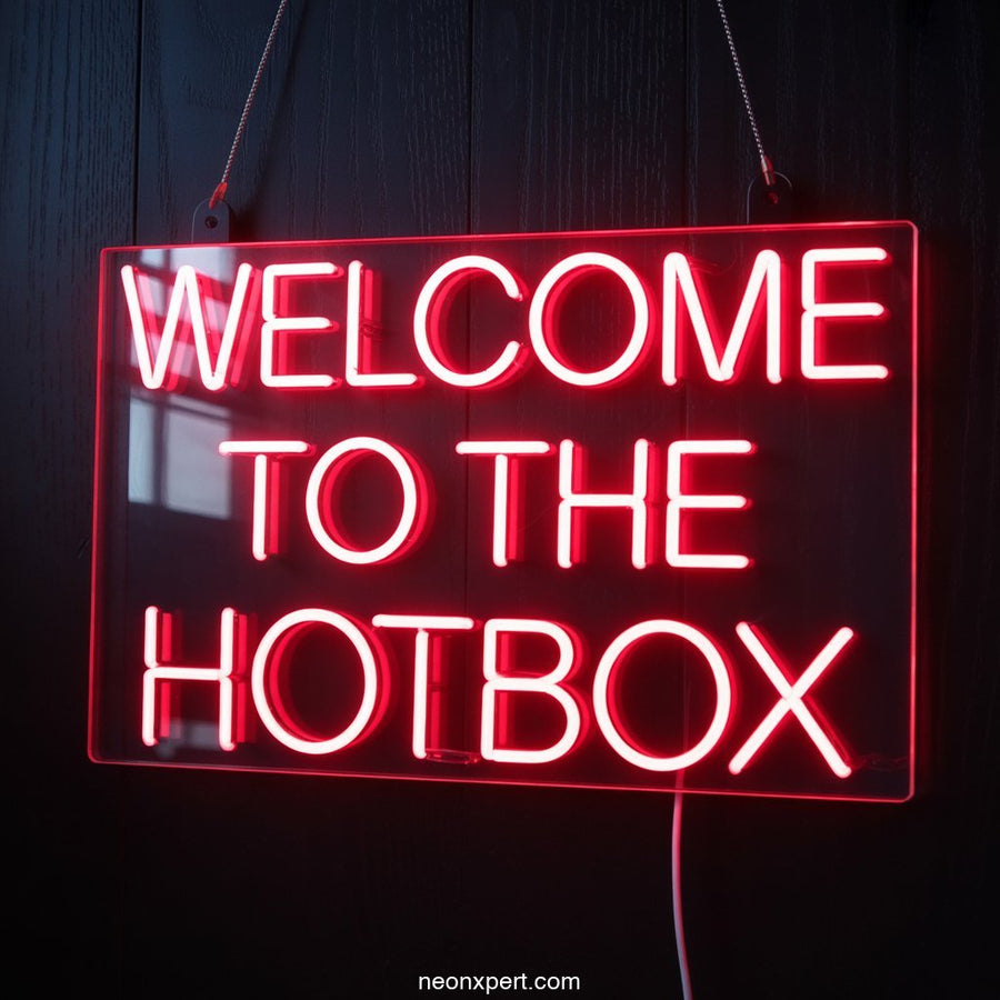 Welcome to the Hotbox weed neon sign - NeonXpertSmallWhite
